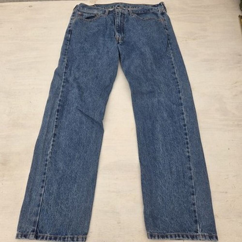 Levis 505 Jeans Mens 38x32 Blue Straight Leg Medium Wash Denim Pants
